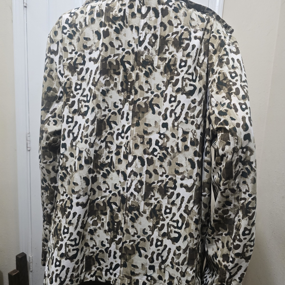 Leopard Print Zip-Front Jacket - Neutral Tones - image 3